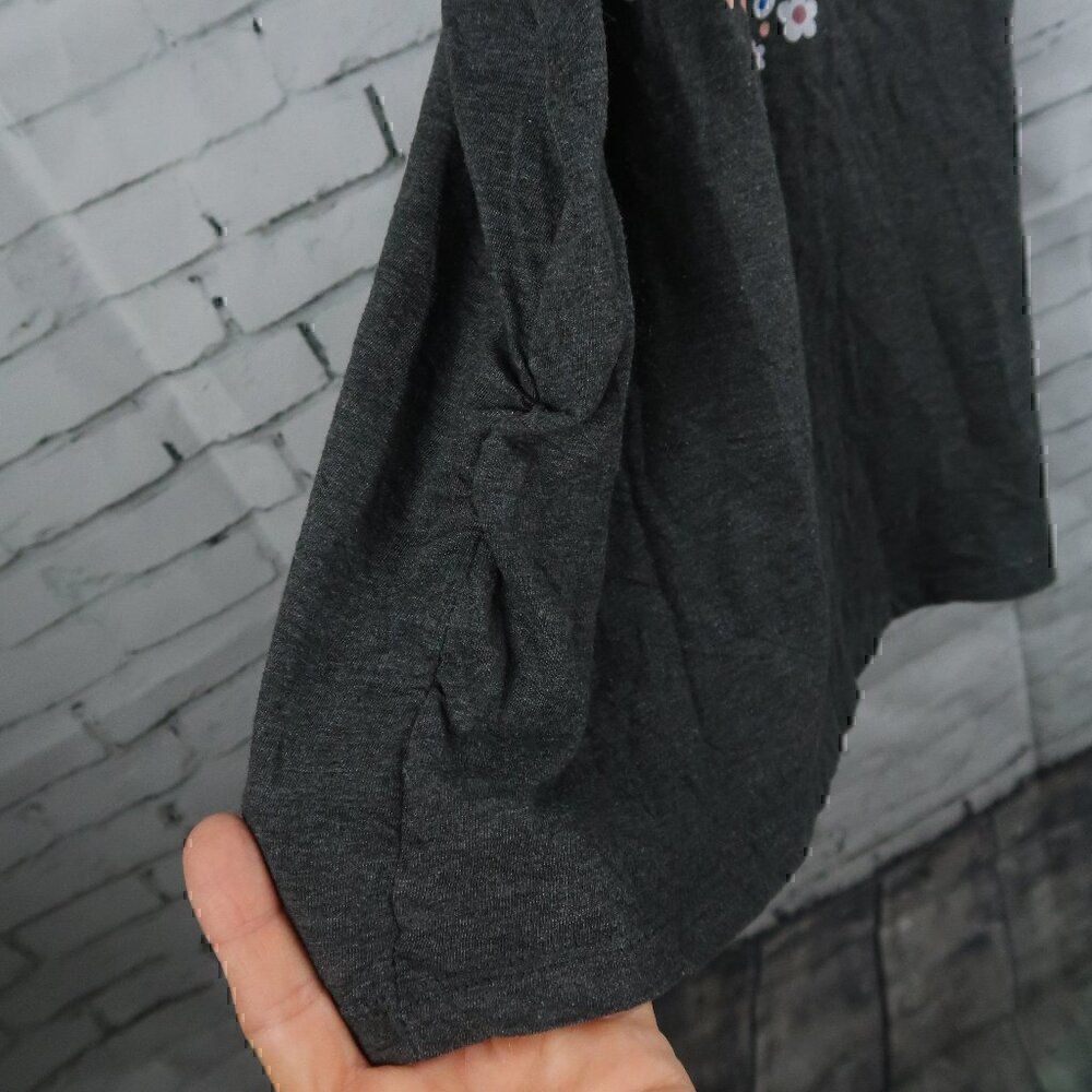 AIR WAVES GREY MATERNITY ROUCHED SIDES GRAPHIC TANK TOP SIZE LARGE - Picture 5 of 6